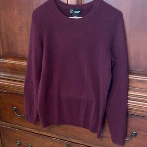 C by Bloomingdale's Rich Maroon Burgundy Cashmere Sweater